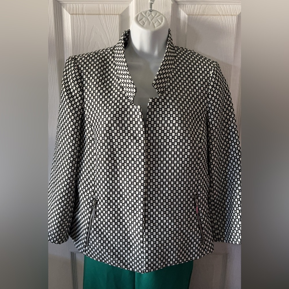 Black and white blazer